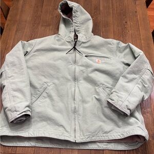 Carhartt Sierra Sherpa-Lined Jacket in “Seaglass” Green